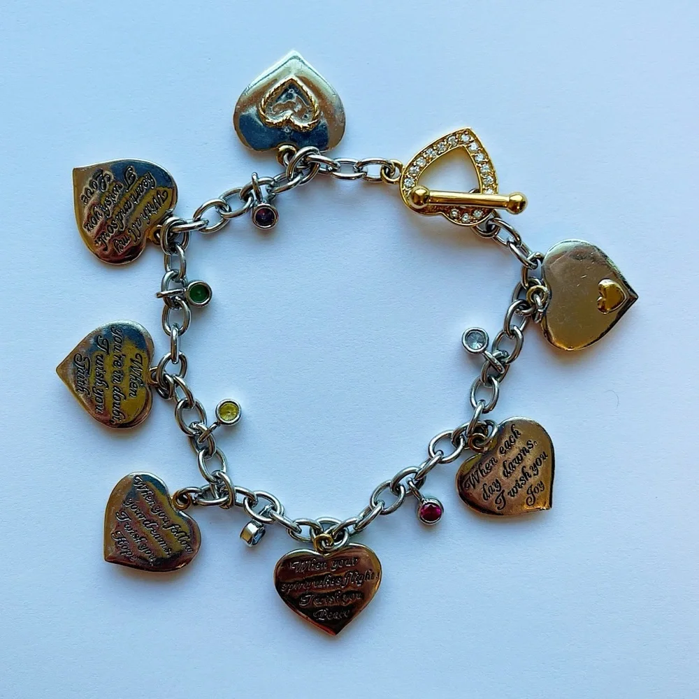 Granddaughter Heart Charm Bracelet: Gift from Grandparents